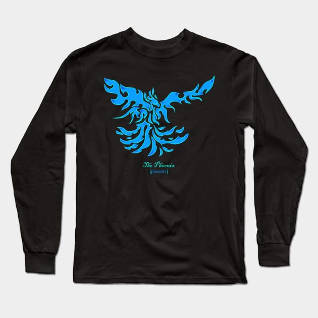 The Phoenix - Blue Long Sleeve T-Shirt by Ravendax